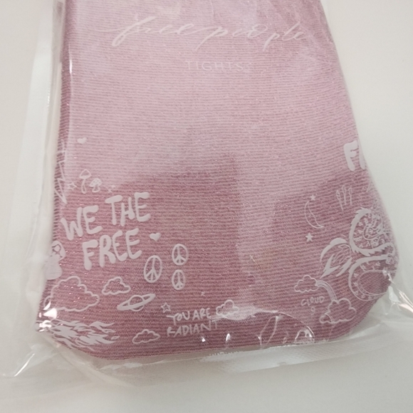 NWT Free People Pink All That Shimmers Tights - Picture 5 of 10